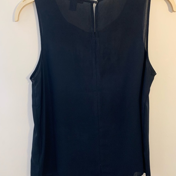Navy sleeveless blouse top with bow, Forever 21 - Picture 4 of 5